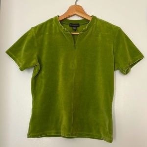 Banana Republic Green Velour Top
